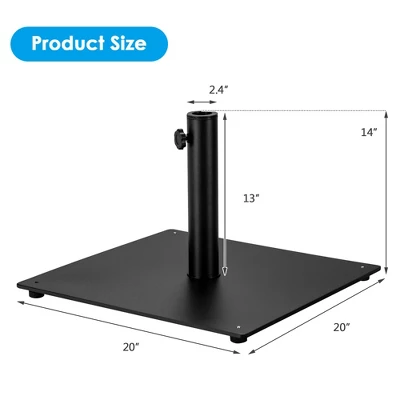 Costway 36LBS Square Umbrella Base Stand Weighted Patio Market Umbrellas Black 1 Costway 36LBS Square Umbrella Base Stand Weighted Patio Market Umbrellas Black