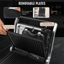 Costway Electric Panini Press Grill 1200W Sandwich Maker With Independent Temperature Control & Removable Drip Tray -Costway GUEST 00f8735c 8b3c 4677 b1dd 6389379e9081