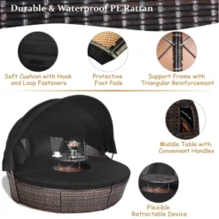 Costway Patio Rattan Daybed Cushioned Sofa Adjustable Table Top Canopy Black 14 Costway Patio Rattan Daybed Cushioned Sofa Adjustable Table Top Canopy Black -Costway GUEST 015d70fc 7071 4bcc 9b1e 440188d88d9c