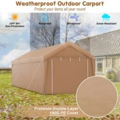 Costway 10x20FT Patio Heavy Duty Carport Garage Removable Sidewall Zippered Door Outdoor -Costway GUEST 0170de04 c7f9 4029 84a2 f0f6415fabb9