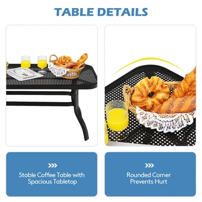 Costway 2PCS Patio Loveseat Bench Table Furniture Set Cushioned Chair 5 Costway 2PCS Patio Loveseat Bench Table Furniture Set Cushioned Chair - Image 5