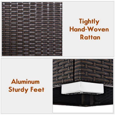 Costway 2PCS Patio Rattan Armless Sofa Sectional Furniture W/Cushion 8 Costway 2PCS Patio Rattan Armless Sofa Sectional Furniture W/Cushion - Image 8