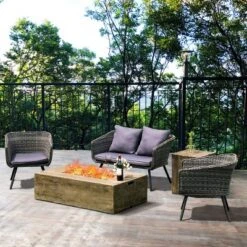 Costway 48''x27'' 50,000 BTU Propane Fire Pit Table Set W/ Side Table Tank Storage & Cover 15 Costway 48''x27'' 50,000 BTU Propane Fire Pit Table Set W/ Side Table Tank Storage & Cover -Costway GUEST 02271f38 eb4e 4704 86a0 ace672da8935