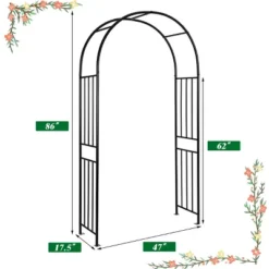 Costway 7.2Ft Garden Arch Steel Arbor Wedding Garden Decoration Climbing Plants W/Stakes -Costway GUEST 027abbee 9a43 4f69 8d85 1dd88654113f
