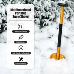 Costway Portable Aluminum Snow Shovel Adjustable Length W/Anti-Skid Handle & Large Blade 13 Costway Portable Aluminum Snow Shovel Adjustable Length W/Anti-Skid Handle & Large Blade -Costway GUEST 0285b91c 1868 431b 88f4 bb1fa3c5c8a7
