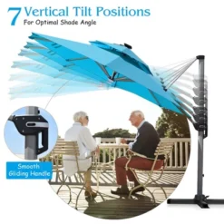 Costway 10ft Solar LED Patio Umbrella 360Degree Rotation W/USB Turquoise 13 Costway 10ft Solar LED Patio Umbrella 360Degree Rotation W/USB Turquoise -Costway GUEST 02d0c627 6258 44d1 922b d1616b0069d9