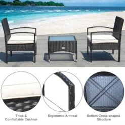 Costway 3 PCS Furniture Set Table & 2 Chair Patio Wicker Rattan W/Cushion 14 Costway 3 PCS Furniture Set Table & 2 Chair Patio Wicker Rattan W/Cushion -Costway GUEST 02d7f17b 95d2 4a80 acb9 1df6987c49c7