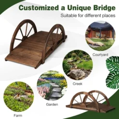 Costway 3.3FT Garden Bridge Classic Arc Wooden Bridge Decorative Garden Landscape 13 Costway 3.3FT Garden Bridge Classic Arc Wooden Bridge Decorative Garden Landscape -Costway GUEST 03dc845e 5a7e 47cb 8451 7892ab3c5e09