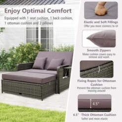 Costway Patio Rattan Daybed Set Wicker Loveseat Sofa With Ottoman & Retractable Side Tray 14 Costway Patio Rattan Daybed Set Wicker Loveseat Sofa With Ottoman & Retractable Side Tray -Costway GUEST 05915dd4 273c 4ced 95e6 2a6c264206a0