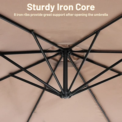 Costway 10 FT Patio Offset Umbrella W/8 Ribs Cross Base Tilt 9 Costway 10 FT Patio Offset Umbrella W/8 Ribs Cross Base Tilt - Image 9