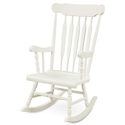 Costway Set Of 2 Wood Rocking Chair Glossy Finish White Coffe 9 Costway Set Of 2 Wood Rocking Chair Glossy Finish White Coffe - Image 9