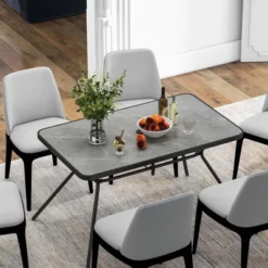 Costway Patio Rectangle Dining Table 49'' X 29.5'' Marble-Like Tabletop With Umbrella Hole 12 Costway Patio Rectangle Dining Table 49'' X 29.5'' Marble-Like Tabletop With Umbrella Hole -Costway GUEST 05c30d80 05e9 419e 8ccc 5f0244c75642