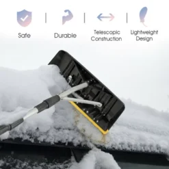 Costway 21FT Telescoping Snow Roof Rake Large Poly Blade Aluminum Tube Non-Slip Handle -Costway GUEST 05ccd942 07de 4990 9a92 07f6a51554b8