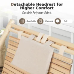 Costway Patio Outdoor Adjustable Folding Wood Sling Chair Reclining Lounge Assembly Free -Costway GUEST 05da7425 f95a 40e7 876e de8a39d66594