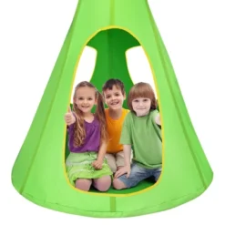 Costway 32'' Kids Nest Swing Chair Hanging Hammock Seat For Indoor Outdoor GreenBlue -Costway GUEST 05e7c06d 46e4 47cf a50a 1098a4470d07