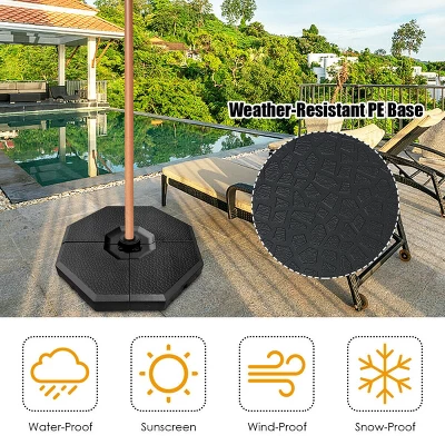 Costway 4PCS Patio Cantilever Offset Umbrella Weights Base Plate Set 2 Costway 4PCS Patio Cantilever Offset Umbrella Weights Base Plate Set - Image 2