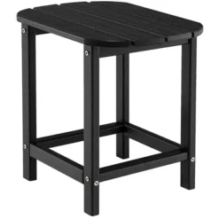 Costway 18'' Patio Adirondack Side Table Weather Resistant HDPE Garden Grey/Black -Costway GUEST 0605ea89 1ee6 45cd a583 b0ed5665423a