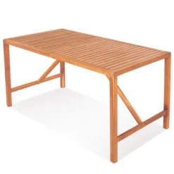 Costway Patio Rectangular Acacia Wood Dining Table 4-6 Person Outdoor 2'' Umbrella Hole -Costway GUEST 0631eeeb 09f7 4ed1 97be 16dcff5d3975