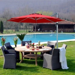 Costway 11' Patio Cantilever Offset Umbrella 360 Degrees Rotation Aluminum Tilt -Costway GUEST 0661a276 f027 4010 aeaa c8c55a9bb954