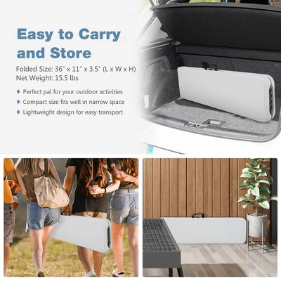 Costway 6 FT Portable Folding Bench Outdoor Picnic Bench 550 Lbs Limited For Dining 8 Costway 6 FT Portable Folding Bench Outdoor Picnic Bench 550 Lbs Limited For Dining - Image 8