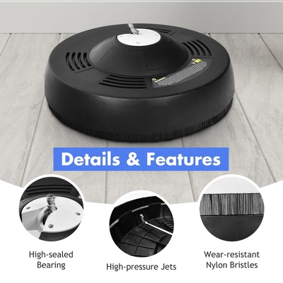 Costway 16'' Pressure Washer Surface Cleaner Attachment W/ 2 Extension Wand 5 Costway 16'' Pressure Washer Surface Cleaner Attachment W/ 2 Extension Wand - Image 5