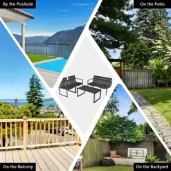 Costway 4PCS Patio Furniture Conversation Set Sofa Loveseat Armrest Garden Deck -Costway GUEST 07a74a0e be65 4ba0 bed3 850959924c46