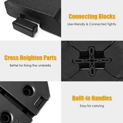 Costway 4PCS Patio Cantilever Offset Umbrella Weights Base Plate Set 4 Costway 4PCS Patio Cantilever Offset Umbrella Weights Base Plate Set - Image 4