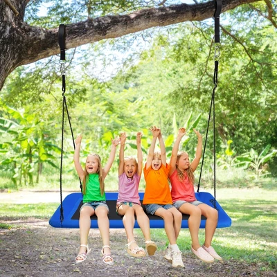 Costway 700lb Giant 60'' Platform Tree Swing Outdoor W/ 2 Hanging Straps BlueColorfulGreenCamo Green 2 Costway 700lb Giant 60'' Platform Tree Swing Outdoor W/ 2 Hanging Straps BlueColorfulGreenCamo Green - Image 2