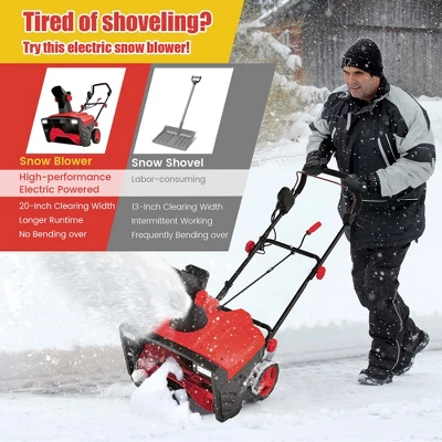 Costway 20'' Electric Snow Thrower 120V 15Amp Snow Blower With 180° Rotatable Chute 2 Lights 6 Costway 20'' Electric Snow Thrower 120V 15Amp Snow Blower With 180° Rotatable Chute 2 Lights - Image 6