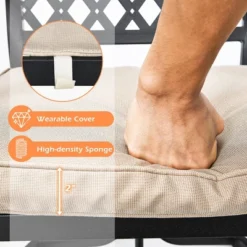 Costway 5PCS Patio Dining Set Square Table 4 Swivel Chair Rocker Cushioned Deck -Costway GUEST 096b508a 3ada 400a a7ce 381131d99e27