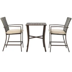 Costway 3PCS Patio Rattan Bar Furniture Set Slat Table 2 Cushioned Stools Poolside Brown 13 Costway 3PCS Patio Rattan Bar Furniture Set Slat Table 2 Cushioned Stools Poolside Brown -Costway GUEST 099b5ef7 581f 41a5 ac29 e95654da4611