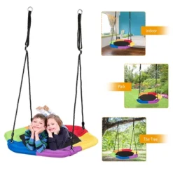 Costway 37 Inch Hexagon Tree Swing With Adjustable Hanging Rope Colorful -Costway GUEST 09da2720 1d43 412a abb0 b22ea6960083
