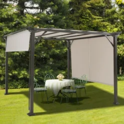 Costway 10' X 10' Pergola Kit Metal Frame Gazebo &Canopy Cover Patio Furniture Shelter -Costway GUEST 0a6282c5 d1d8 47d0 ae56 eb7d3426f5e7