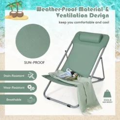Costway Set Of 2 Beach Chair Portable 3-Position Lounge Chair W/ Headrest BlueGreenOrange 15 Costway Set Of 2 Beach Chair Portable 3-Position Lounge Chair W/ Headrest BlueGreenOrange -Costway GUEST 0ade1888 2af4 4bfa ab1b 5c3690bd6423