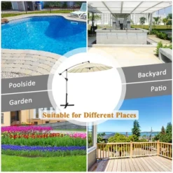 Costway 10ft Patio Offset Umbrella W/ Crank And Cross Base Aluminum 16 Costway 10ft Patio Offset Umbrella W/ Crank And Cross Base Aluminum -Costway GUEST 0aebe23d eabf 45b7 98ed c53bed92ad23