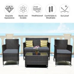 Costway 8PCS Rattan Patio Furniture Set Cushioned Sofa Chair Coffee Table RedBrownTurquoise 19 Costway 8PCS Rattan Patio Furniture Set Cushioned Sofa Chair Coffee Table RedBrownTurquoise -Costway GUEST 0c1fd036 55a6 441a bc6b ab941f77df1e