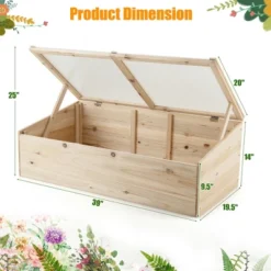 Costway Wooden Cold Frame Greenhouse Flower Planter Raised Plants Bed Protection 11 Costway Wooden Cold Frame Greenhouse Flower Planter Raised Plants Bed Protection -Costway GUEST 0c94eef9 241a 4b95 a474 4c114207be2c