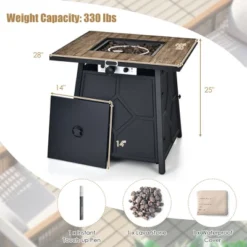 Costway 28 Inches Propane Gas Fire Pit Table 40,000 BTU Outdoor Heater W/Cover 11 Costway 28 Inches Propane Gas Fire Pit Table 40,000 BTU Outdoor Heater W/Cover -Costway GUEST 0cc076c0 ef49 45e7 9307 4f3b0aad40e4