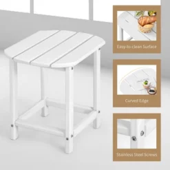 Costway 18'' Patio Adirondack Side Table Weather Resistant Garden Yard White -Costway GUEST 0cc5170a a26c 4dd4 be42 3685ab7ab0a9