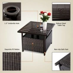 Costway Brown Rattan Wicker Steel Side Table Outdoor Furniture Deck Garden Patio Pool 13 Costway Brown Rattan Wicker Steel Side Table Outdoor Furniture Deck Garden Patio Pool -Costway GUEST 0ccb3efb e125 4cde 8edc 24f94aa88dbb