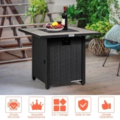 Costway 30'' Square Propane Gas Fire Pit Table Ceramic Tabletop 50,000 BTU With Cover -Costway GUEST 0d4ab66b fd1f 4e95 a4d0 5ecf29f3ae19
