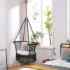 Costway Hanging Hammock Chair Cotton Rope Macrame Swing Indoor Outdoor GrayBlackTurquoise