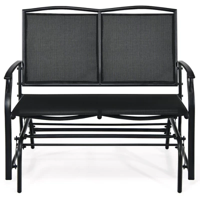 Costway Patio Glider Rocking Bench Double 2 Person Chair Loveseat Garden GreyBlack 9 Costway Patio Glider Rocking Bench Double 2 Person Chair Loveseat Garden GreyBlack - Image 9