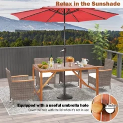 Costway Patio Rectangle Acacia Wood Dining Table Spacious Slatted Top Up To 6 Outdoor -Costway GUEST 0e3b5b66 cb6e 4148 95cb 19d35c2933d1
