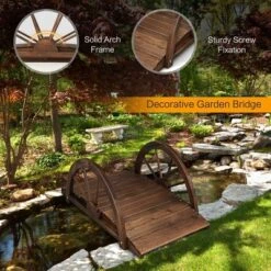 Costway 3.3FT Garden Bridge Classic Arc Wooden Bridge Decorative Garden Landscape 14 Costway 3.3FT Garden Bridge Classic Arc Wooden Bridge Decorative Garden Landscape -Costway GUEST 0e4b6470 f30a 4af9 bb36 ffee540b5f36