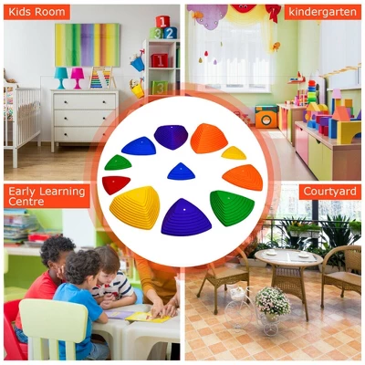 Costway 11pcs Kids Balance Stepping Stones W/ Non-Slip Bottom Indoor & Outdoor Toy 7 Costway 11pcs Kids Balance Stepping Stones W/ Non-Slip Bottom Indoor & Outdoor Toy - Image 7