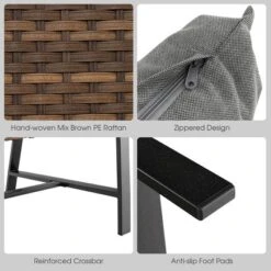 Costway 2 PCS Patio Rattan Loveseat Coffee Table Set Padded Back & Seat Pillow W/Shelf -Costway GUEST 0e9284a7 f2ee 4255 8152 ecdf9a5b42a6