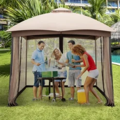 Costway 10x10 FT 2-Tier Patio Gazebo Canopy Netting Heavy-Duty Metal Easy-Setup Outdoor -Costway GUEST 0ebbbc94 dbdc 42c6 90c0 d01c3bee9ce7
