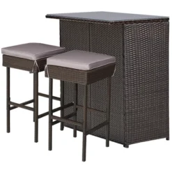 Costway Patio 3PCS Rattan Bar Table Stool Set Cushioned Chairs With Cover 19 Costway Patio 3PCS Rattan Bar Table Stool Set Cushioned Chairs With Cover -Costway GUEST 0effb291 efb9 4387 a5ff 304df5979ca4