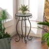 Costway Mosaic Outdoor Side Table, Round End Table With Weather Resistant Ceramic Tile Tabletop